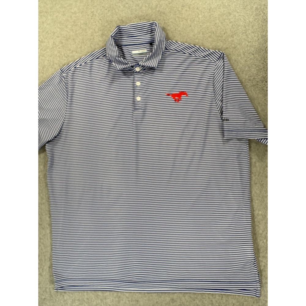 SMU Mustangs Columbia Screened Short Sleeve Campus Polo Shirt (Men's 2XL) Blue